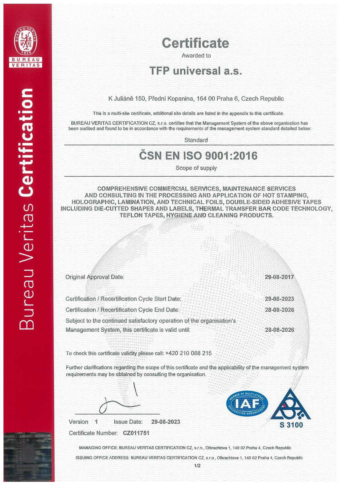 TFP universal ISO 9001:2016 EN - 1